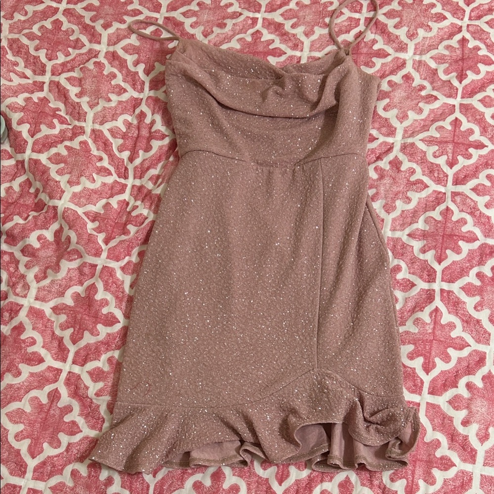 Windsor Glittery Pink Mini Dress